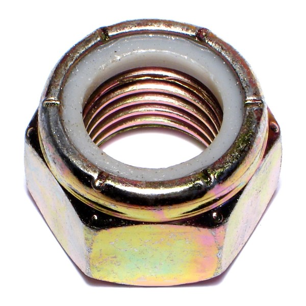 Midwest Fastener Nylon Insert Lock Nut, 1"-8, Steel, Grade 8, Yellow Zinc, 5 PK 08214